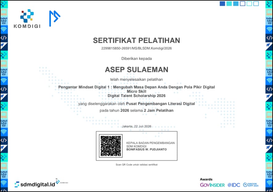 Digital Talent Scholarship Certificate